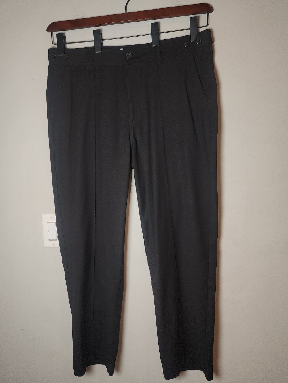 I Love Ugly Wool Blend Black Trouser Pants Seamed Detail Size XXL